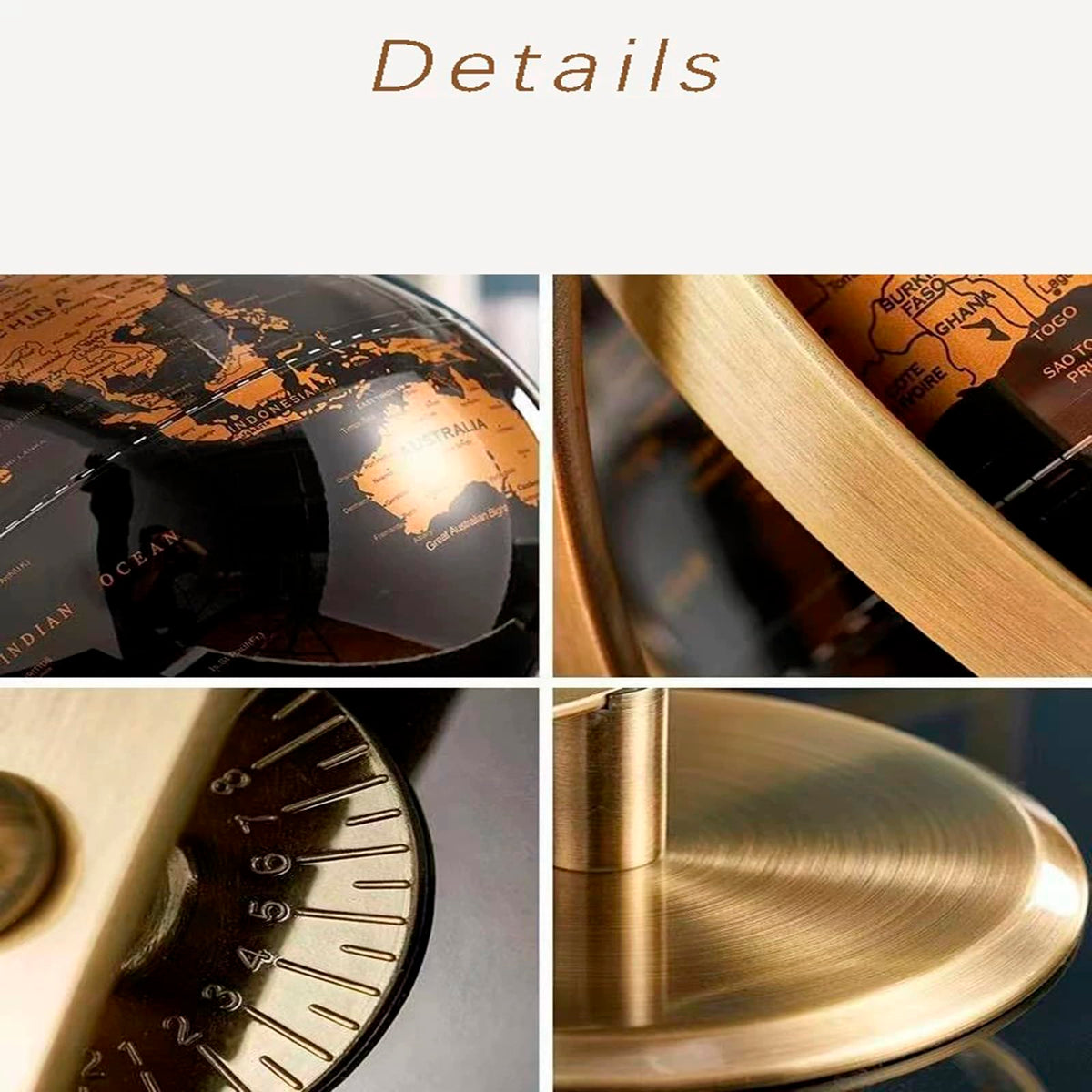 Generic Globe on rotating stainless steel stand offers effortless viewing from any angle.