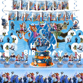 Generic Zootopia banner and backdrop for vibrant party decor.