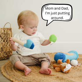 Genius Baby Toys Teddy Bear Referee provides soft, safe playtime.