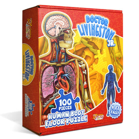 Genius Games human anatomy floor puzzle showing a life-size cross-section for interactive learning