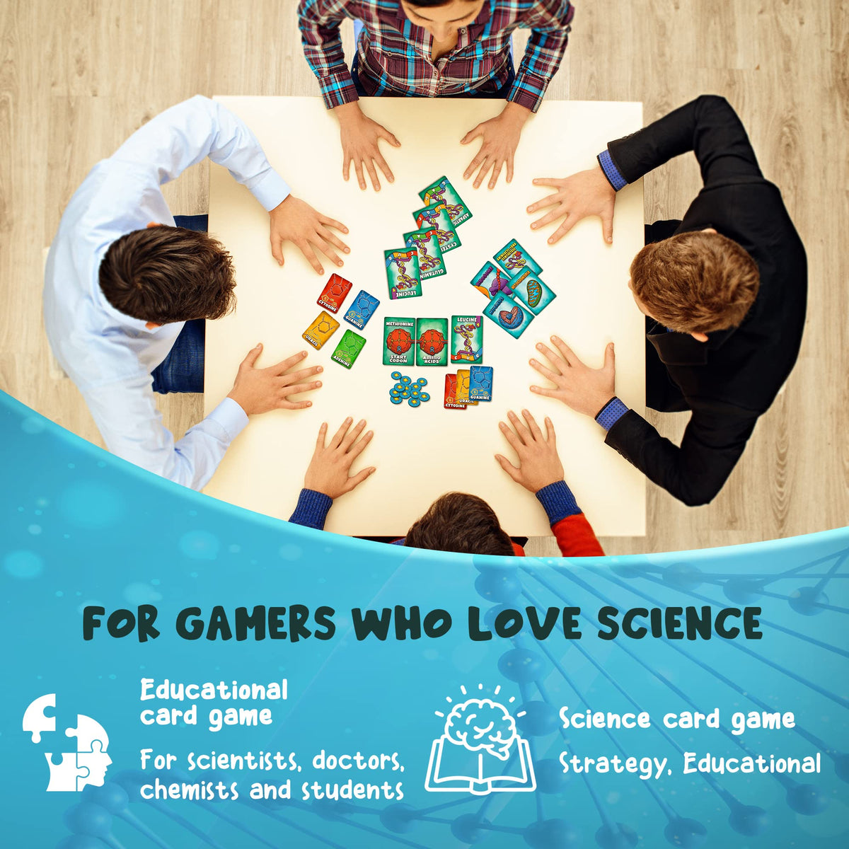 Genius Games Peptide game-night classroom visuals invite teamwork and learning.