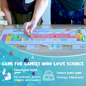 Genius Games Periodic graphic artwork featuring elements and diagrams