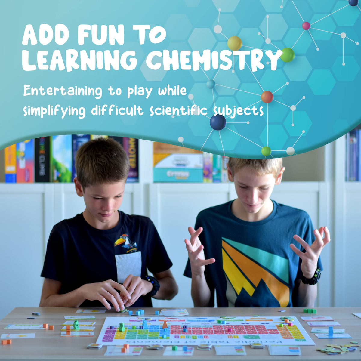 Genius Games Periodic trends tokens illustrating scoring and planning