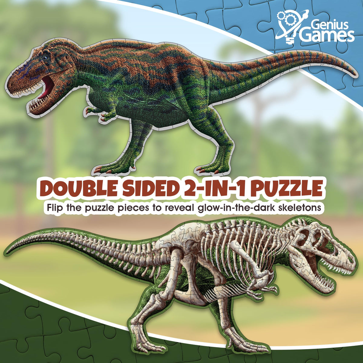 Genius Games science guides enrich learning with paleontology insights during puzzle sessions.