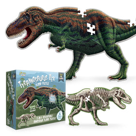 Genius Games Tyrannosaurus Rex 4ft floor puzzle offers an immersive behemoth scene for family play.
