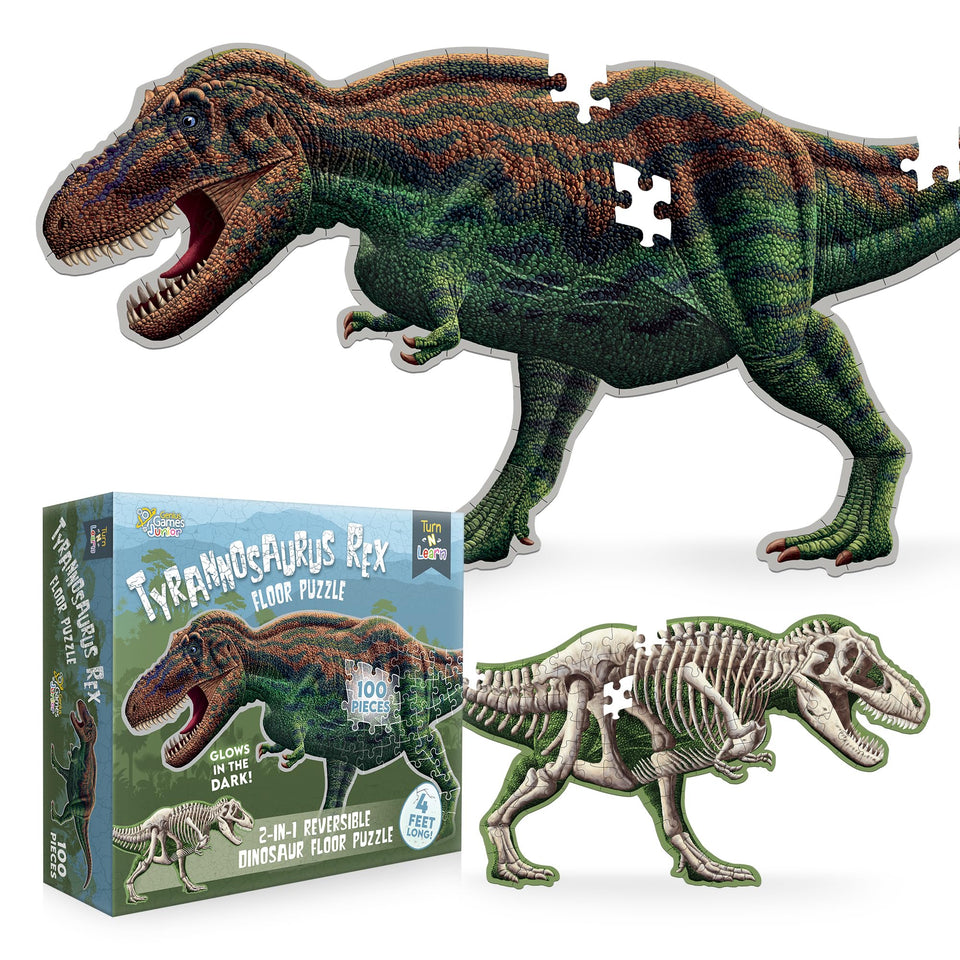 Genius Games Tyrannosaurus Rex 4ft floor puzzle offers an immersive behemoth scene for family play.
