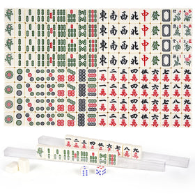GenJuw four clear tile racks arranged for organized, easy access during play.