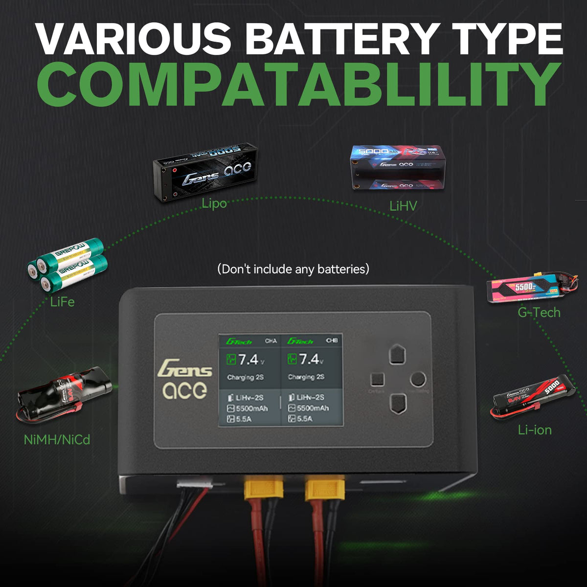 Gens Ace IMARS D300 smart chip inside optimizes safety and automation.