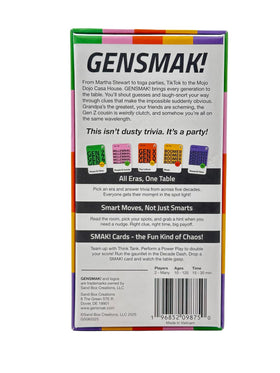 GENSMAK generational questions presented to spark cross-age conversation.