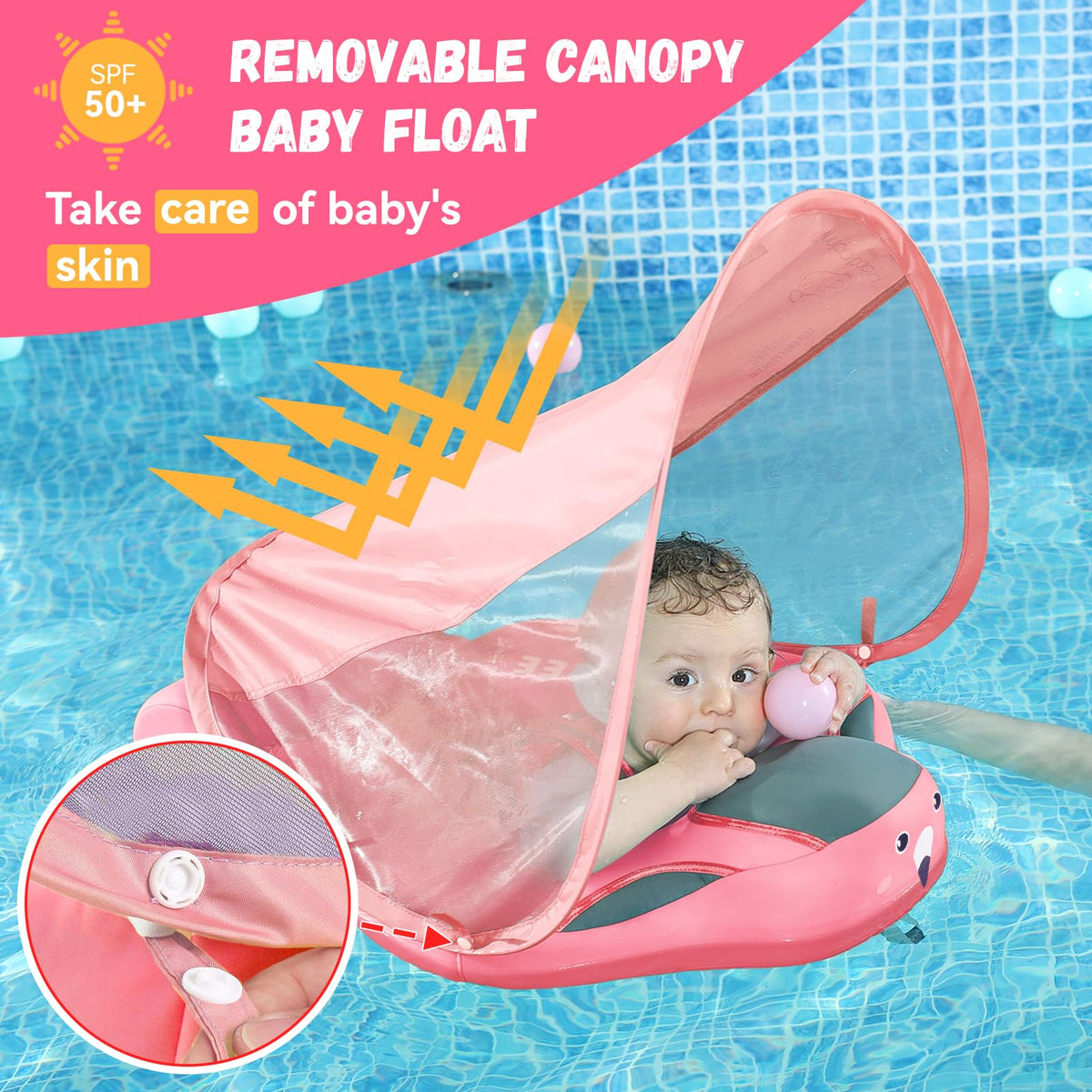 GENTEACO Mambobaby canopy float with UPF 50+ sun protection for baby skin