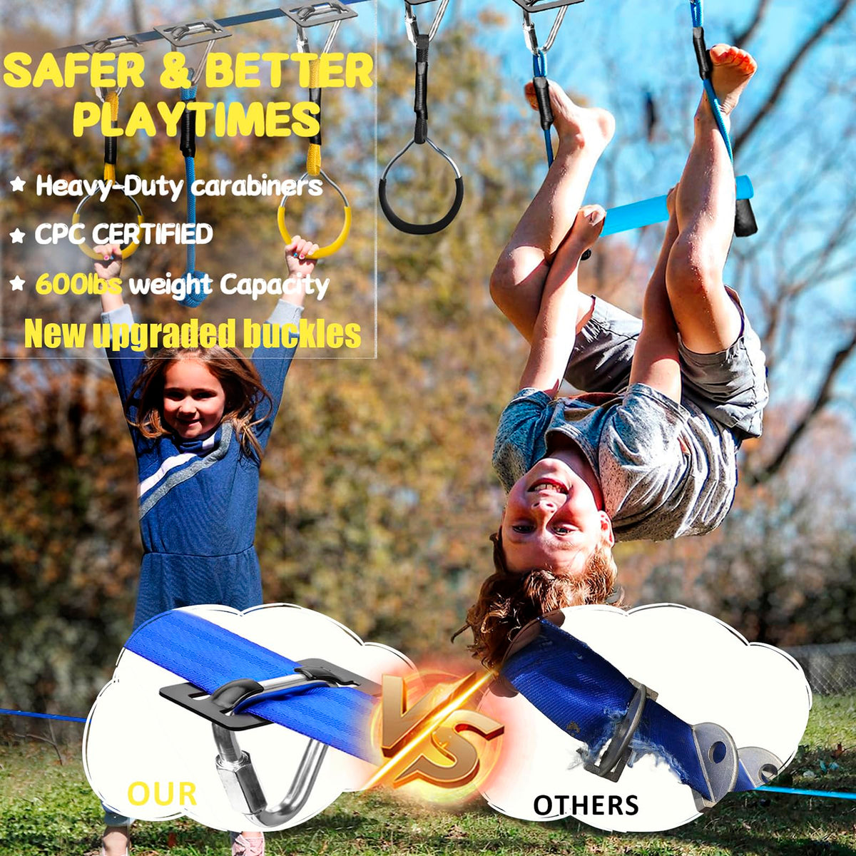 Gentle Booms Ninja quick-install buckles reduce setup time for busy families.