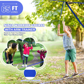 Gentle Booms Sports complete 13-obstacle ninja course strengthens balance, grip, and coordination through play.