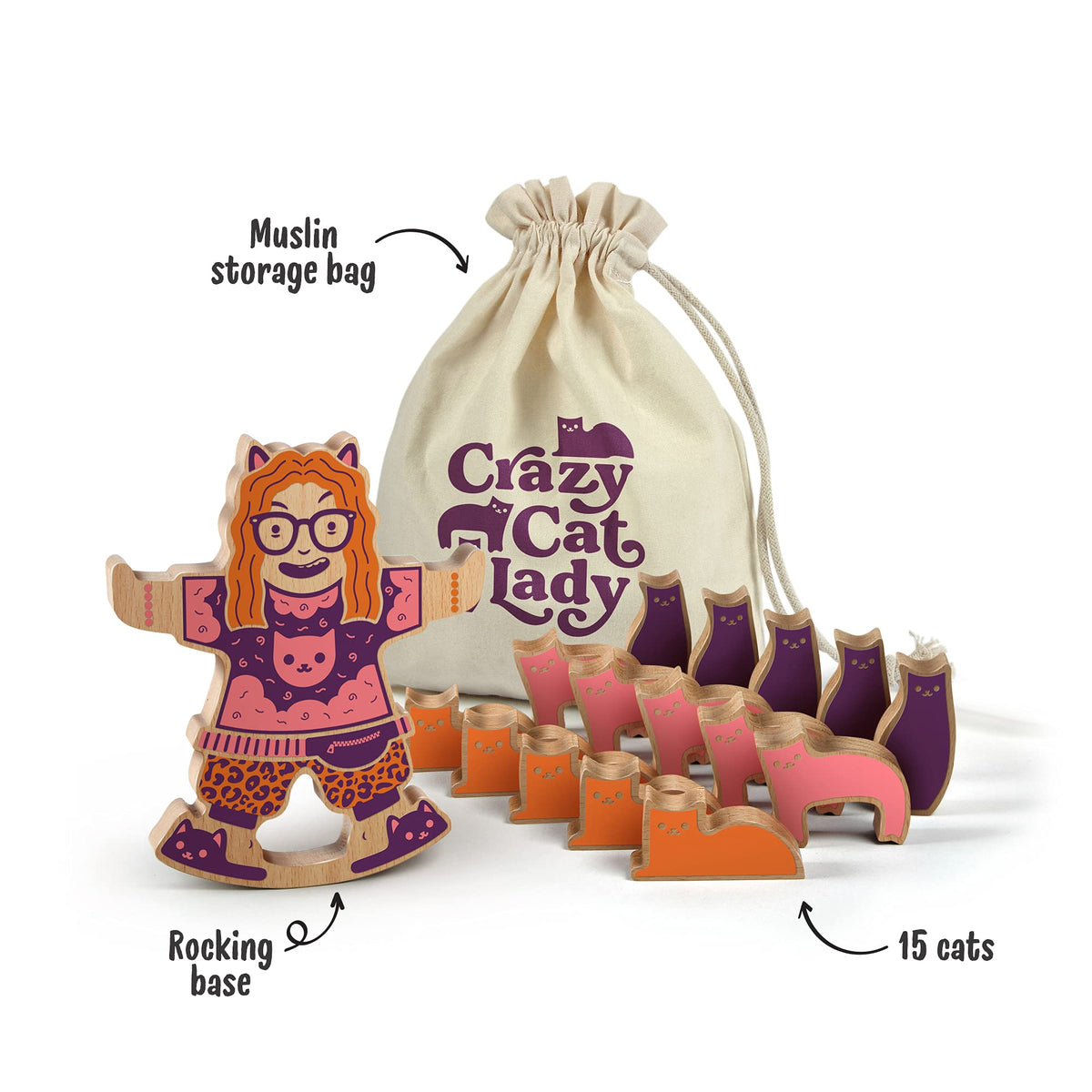 Genuine Fred Crazy Cat Lady colorful display box ideal for gifting