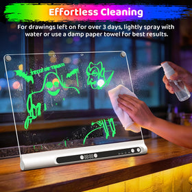 Geokay auto-timer feature aiding paced glow art sessions
