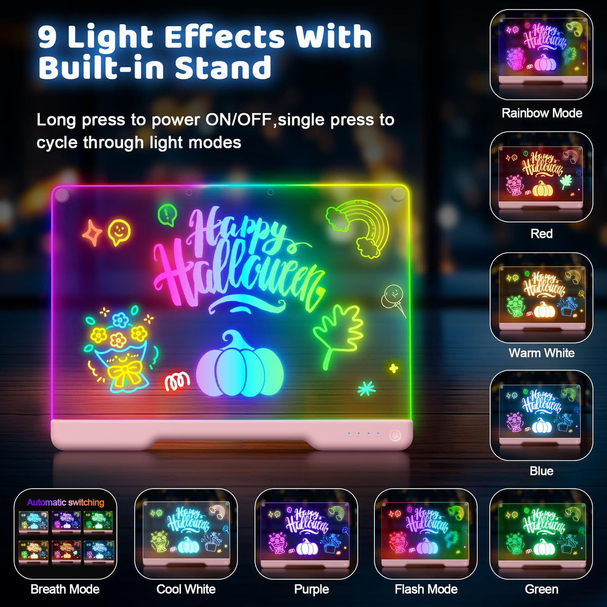 Geokay glow doodle pad enables mess-free, light-up drawing sessions
