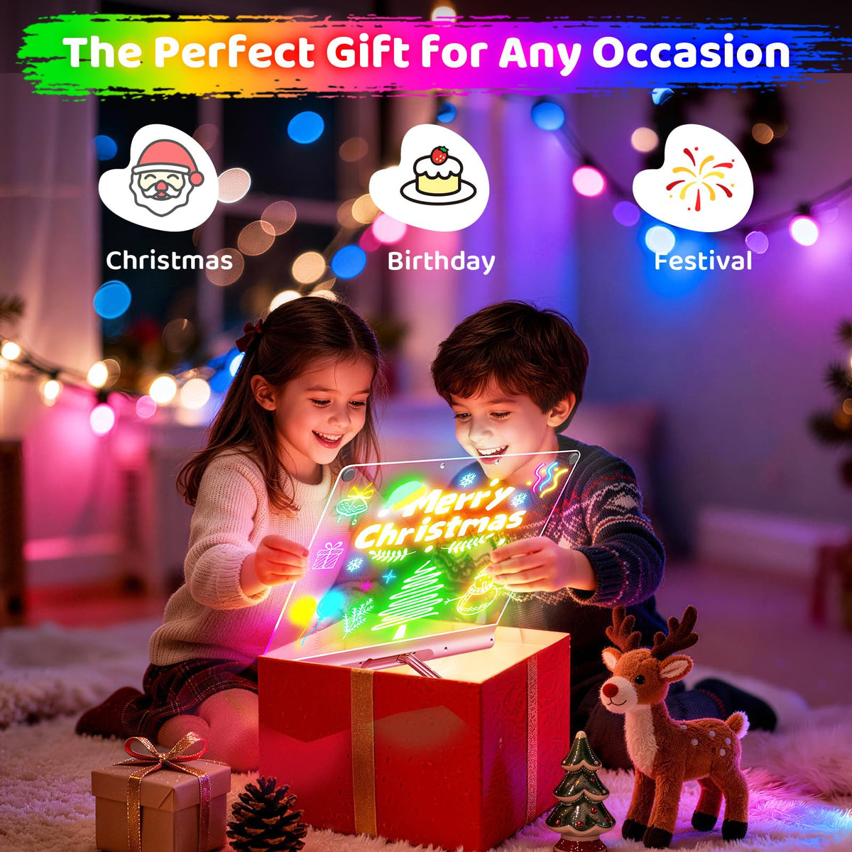 Geokay glow-up doodle pad offers mess-free, screen-free creativity for kids.