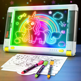 Geokay rechargeable LED drawing board on its built-in stand for easy sketching
