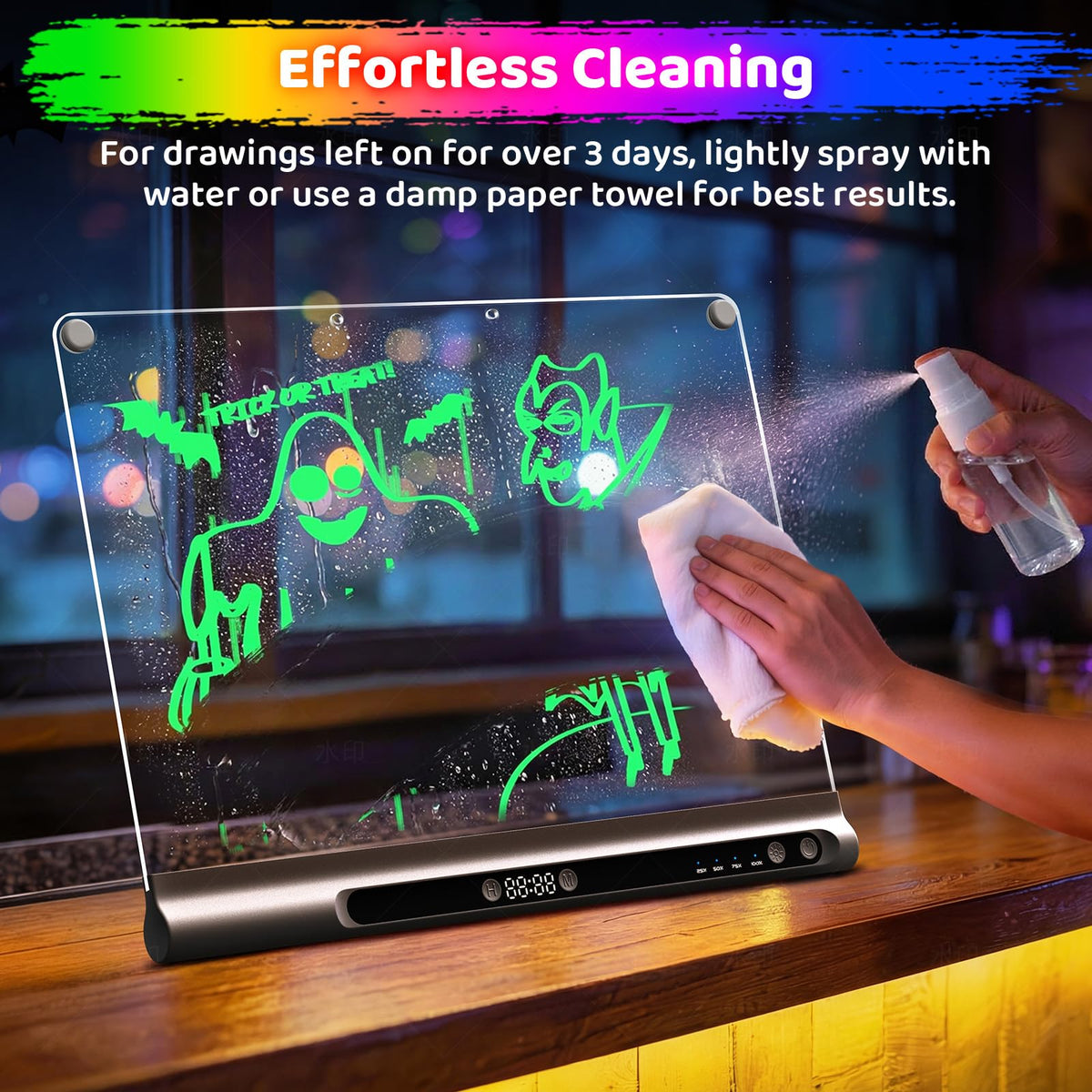 Geokay rechargeable USB-C doodle pad lasts up to 12 hours.