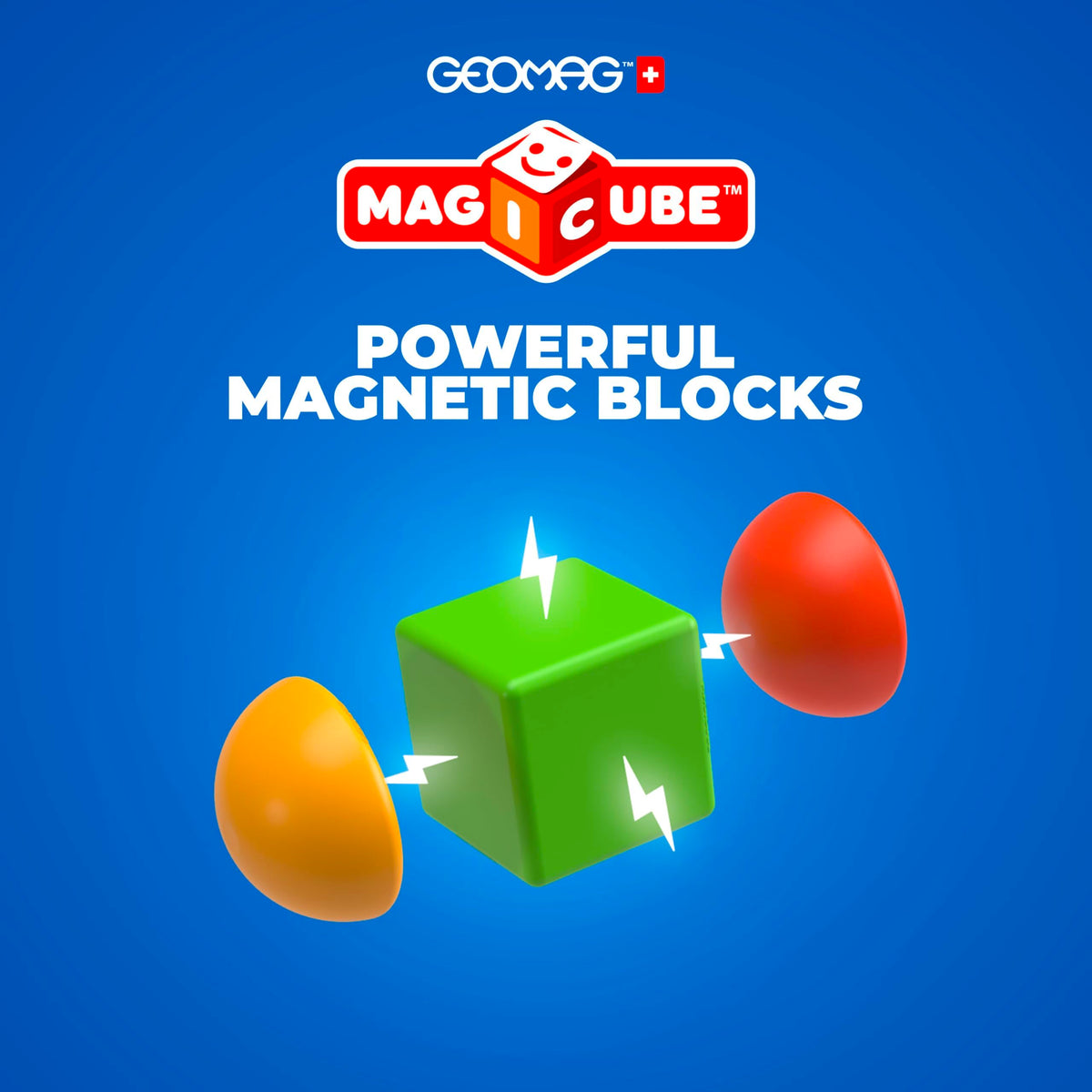 Geomag Magicube Safari-friendly parts enabling easy grip and safe stacking for toddlers.
