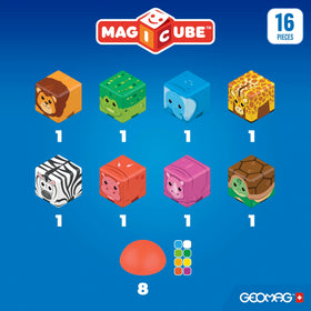 Geomag Magicube Safari mix-and-match play, expanding possible builds with other sets.