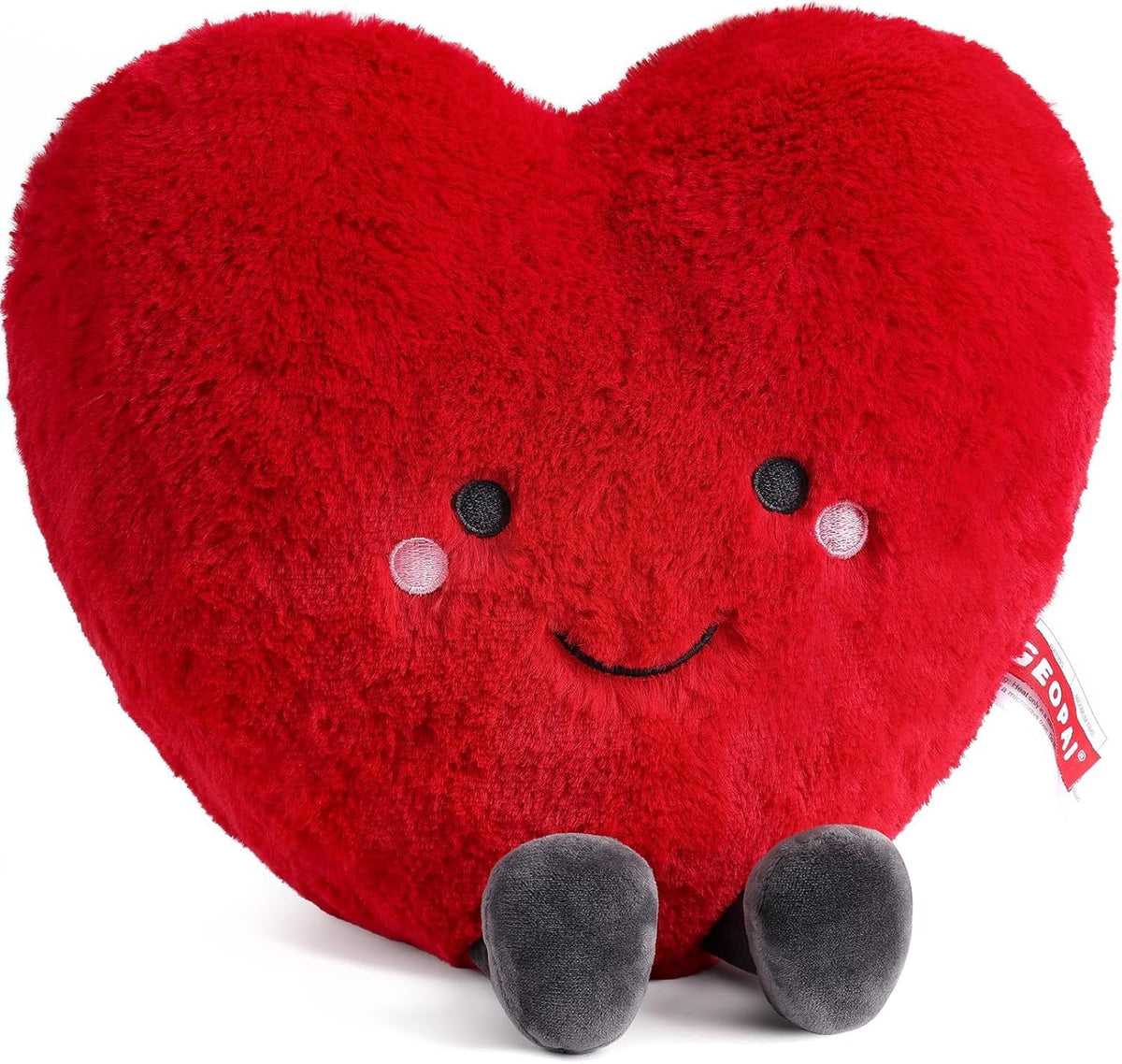 GEOPAI red heart pillow on sofa provides cozy warmth for relaxing moments