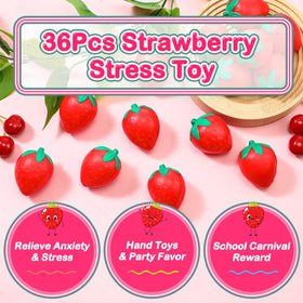 Geosar foam-strawberry-stress-toy-2inch soft, quick-recovery squeeze for focus.