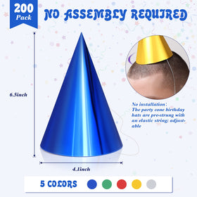 Geosar metallic cone hat silver, adds shine to celebrations and candid party photos.