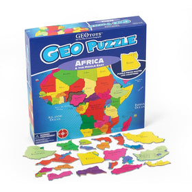 Geotoys GeoPuzzle Africa Middle East map showing country shapes for hands-on geography learning
