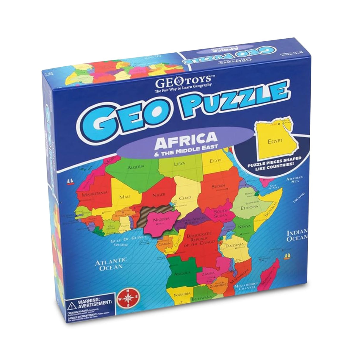 Geotoys GeoPuzzle is ideal for ages 6 to 9 to explore world geography