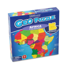 Geotoys GeoPuzzle is ideal for ages 6 to 9 to explore world geography