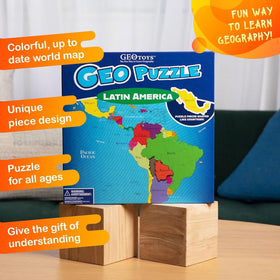 GeoToys GeoPuzzle country pieces illustrate how nations fit together during play.