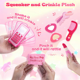 GERBIT Pink Purse Soft Plush Filling: delicate feel and cuddly comfort for little hands.