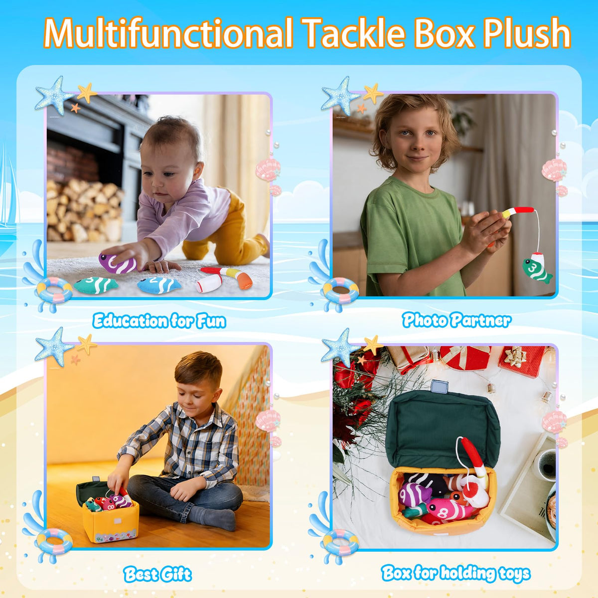 GERBIT Squeaky sensory plush toy adds audible feedback during playtime.