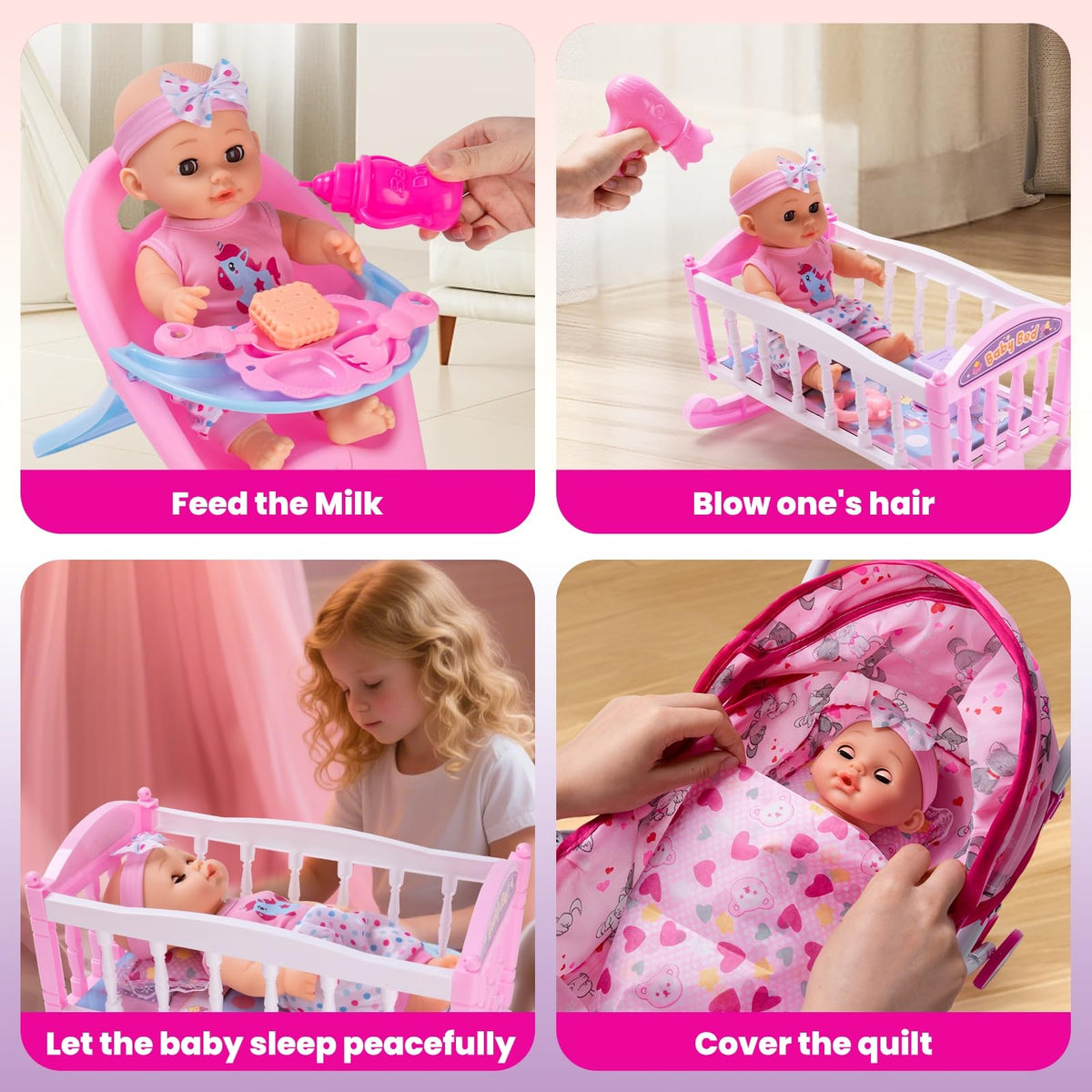 gerleek storage handbag keeps doll gear organized during outings.