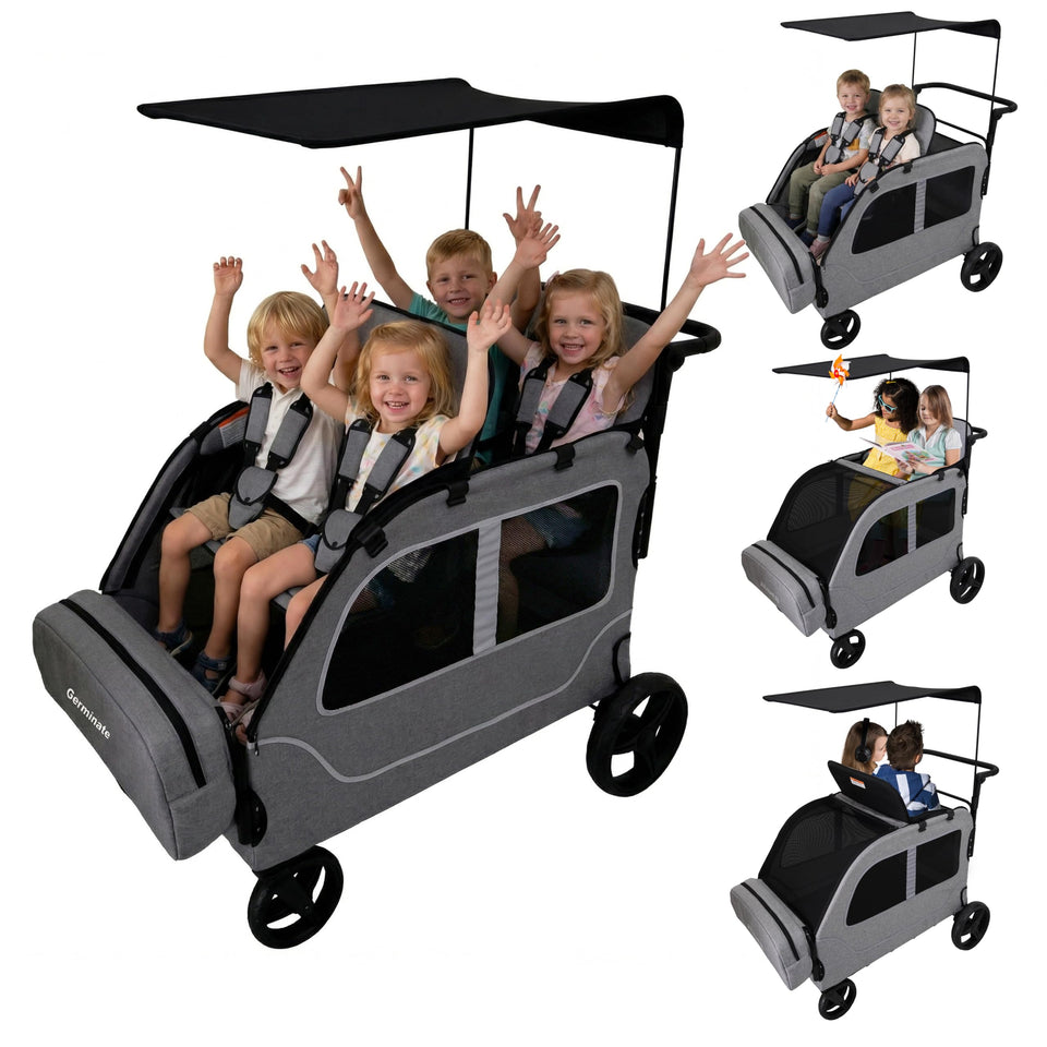 Germinate 4 Seater Wagon front view showing roomy four-seat layout for kids