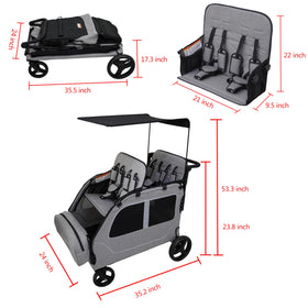 Germinate wagon with EVA wheels designed for all-terrain movement.