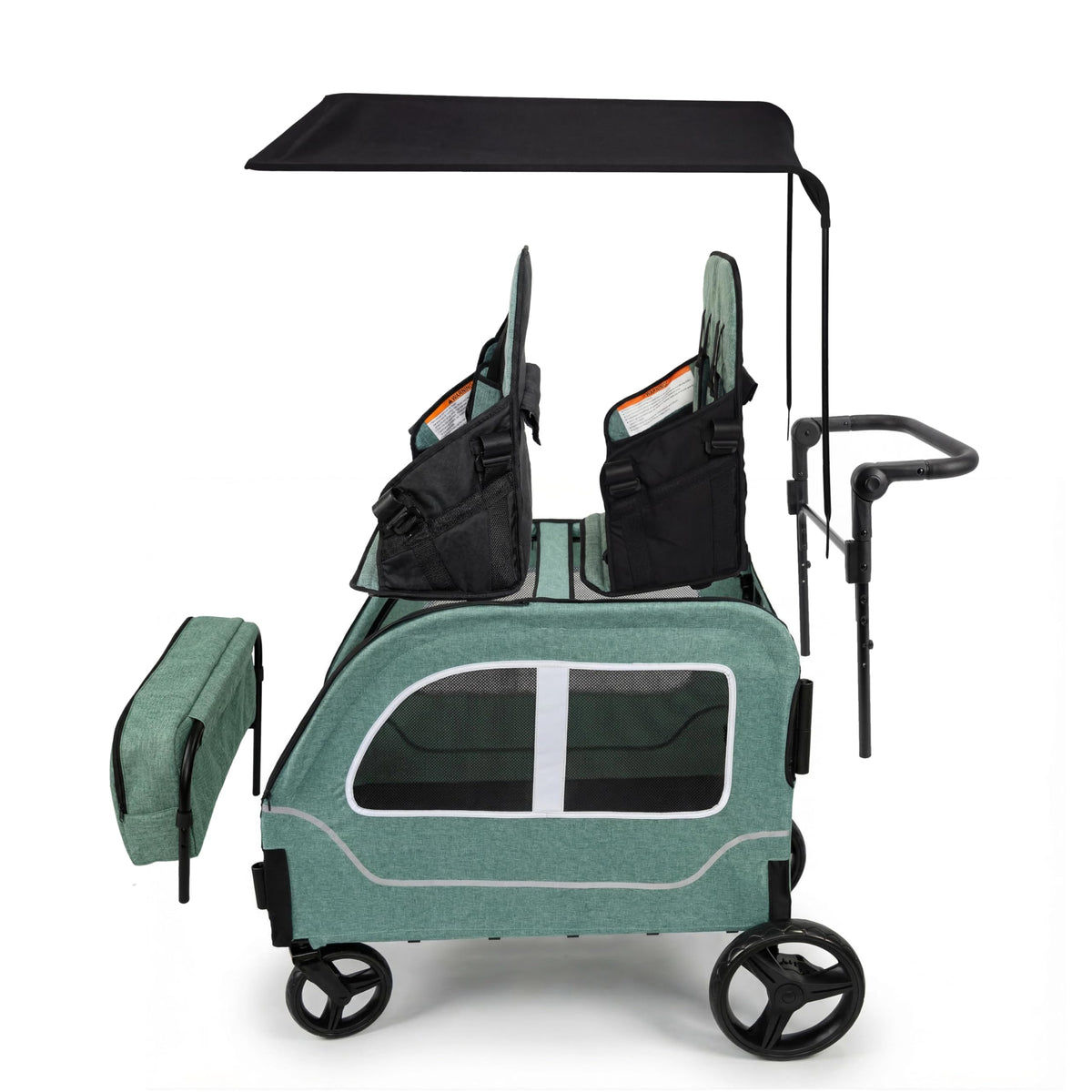 Germinate wagon stroller seat configurations allow face-to-face, back-to-back, and forward-facing seating.
