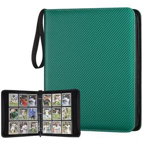 GERMUN 9-pocket binder with dark-green cover keeps cards organized.