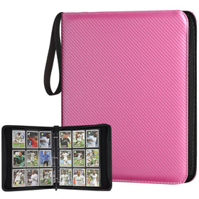 GERMUN 9-pocket pink binder, front view, portable card storage