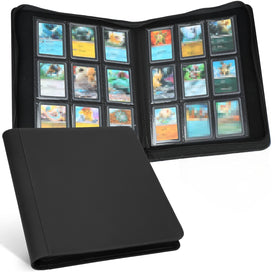 GERMUN Diamond Black binder front view, premium PU leather for durable, stylish card storage