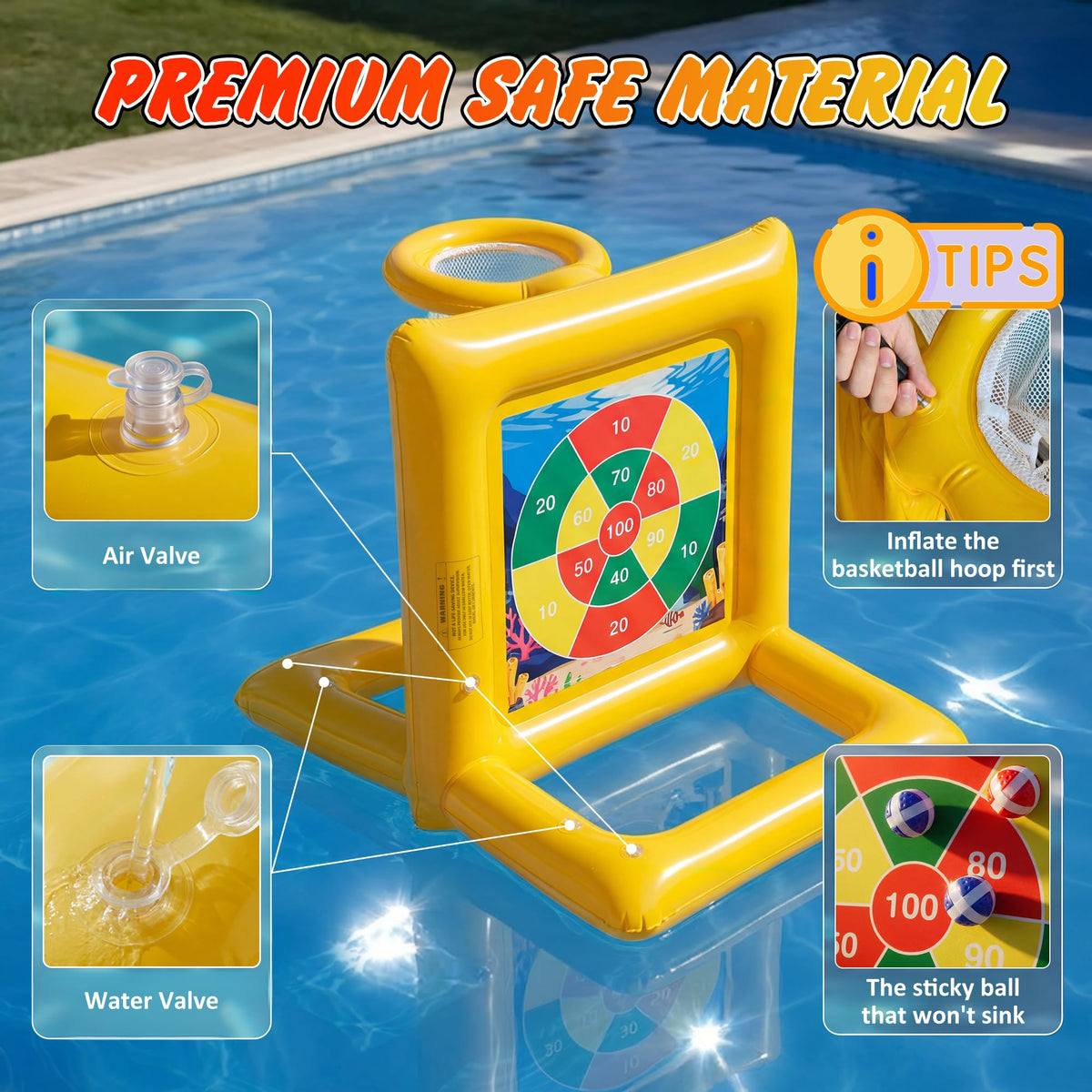 Gerosi heavy-duty PVC construction ensures long-lasting backyard pool fun