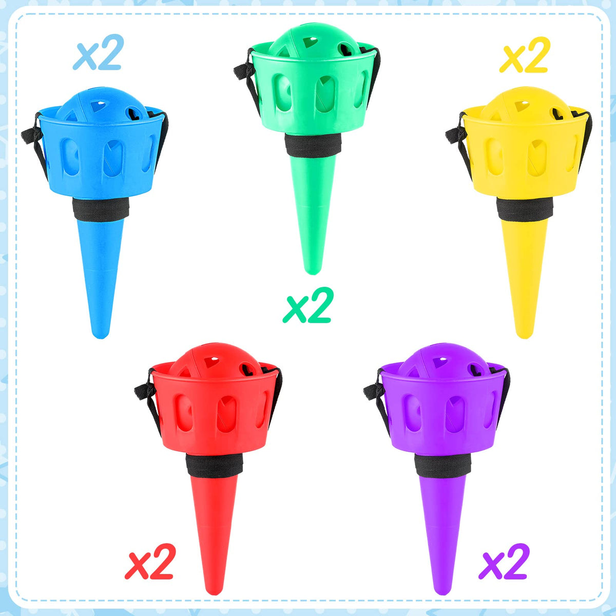 Gerrii colorful balls in five colors, lightweight for versatile play.