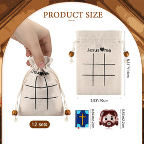 Gerrii Jesus pieces for tic tac toe set, portable and easy to share.