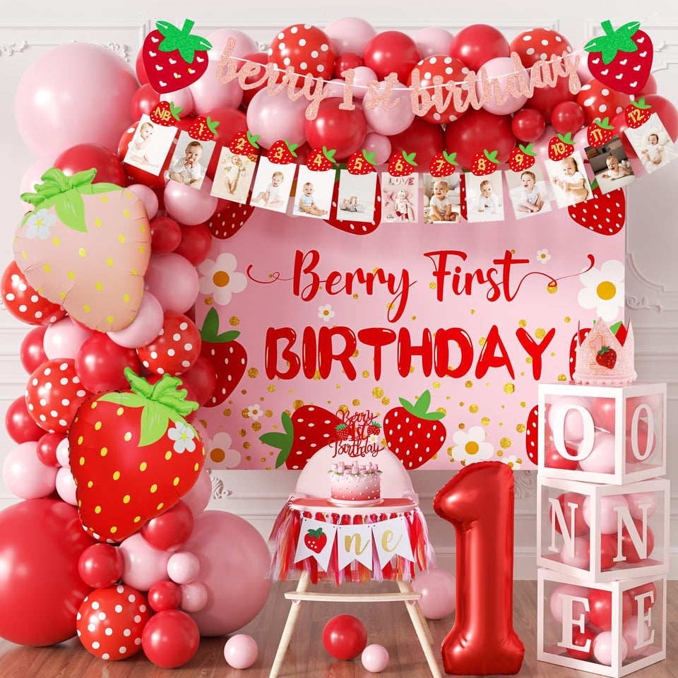 Gertaryo Berry Baby Banner for memorable first birthday photos
