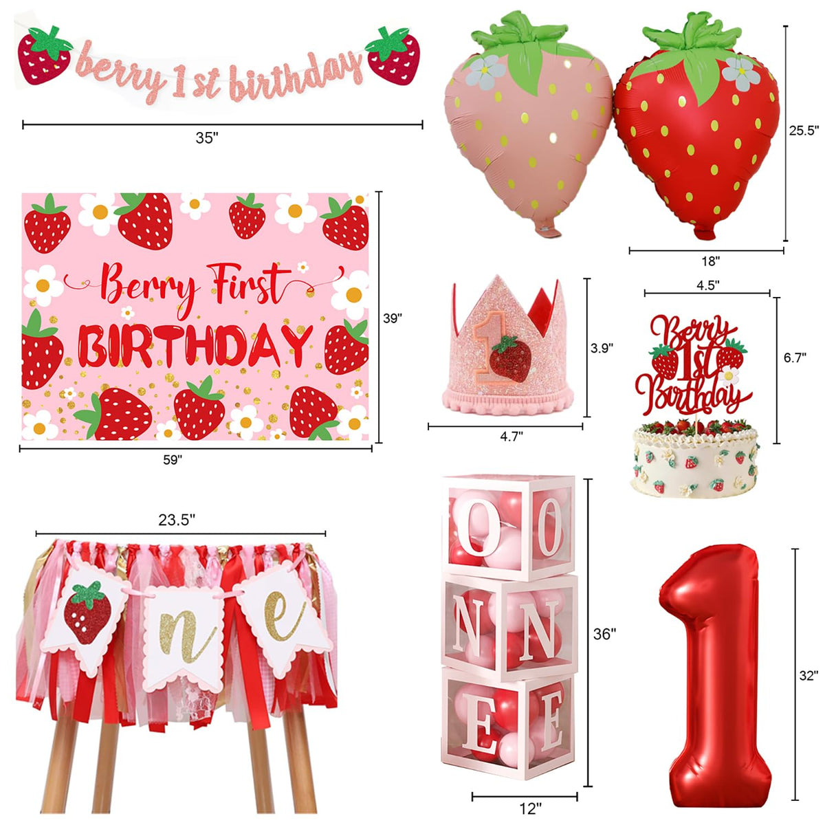 Gertaryo High Chair Banner with strawberries enhances baby milestone photos