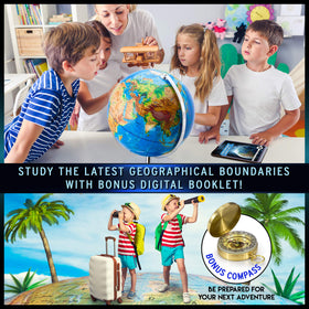Get Life Basics globe includes compass to aid navigation practice