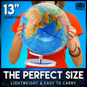Get Life Basics 13-inch globe made of durable PVC for longevity