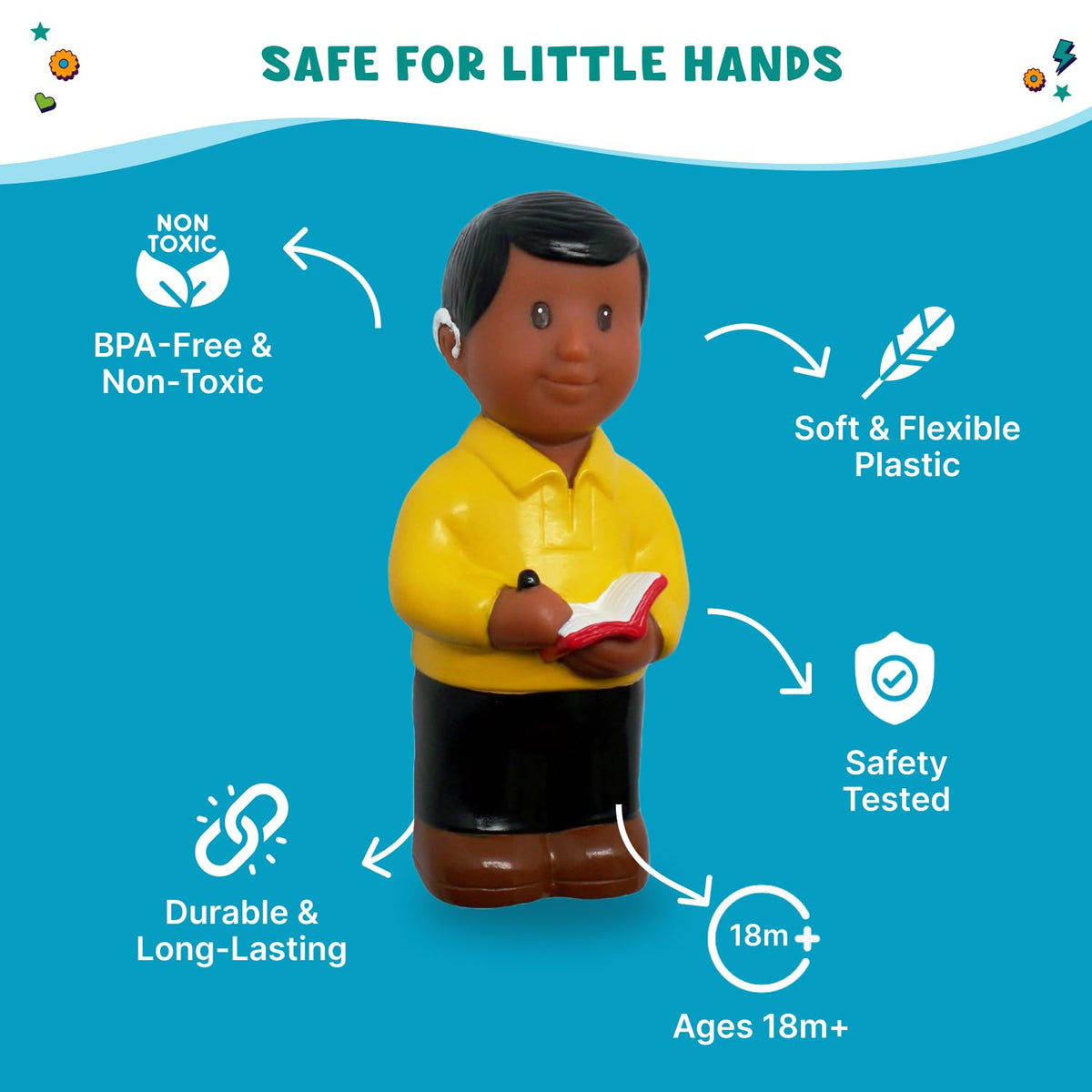 Get Ready Kids Friends 5-inch height fits in small hands.