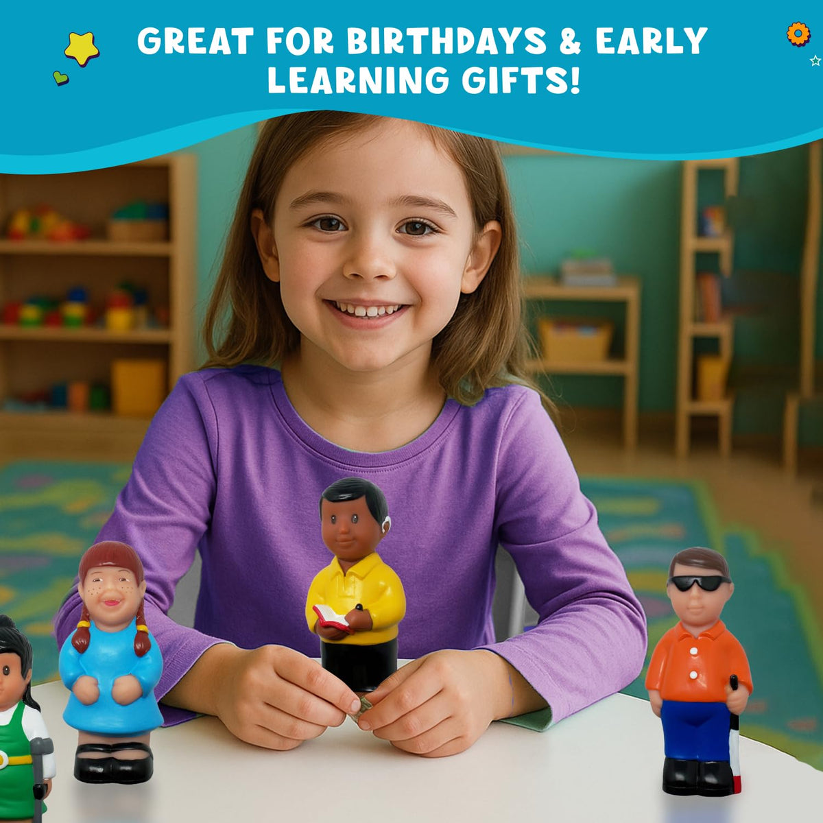 Get Ready Kids Friends crutches figure fosters awareness and supportive play.