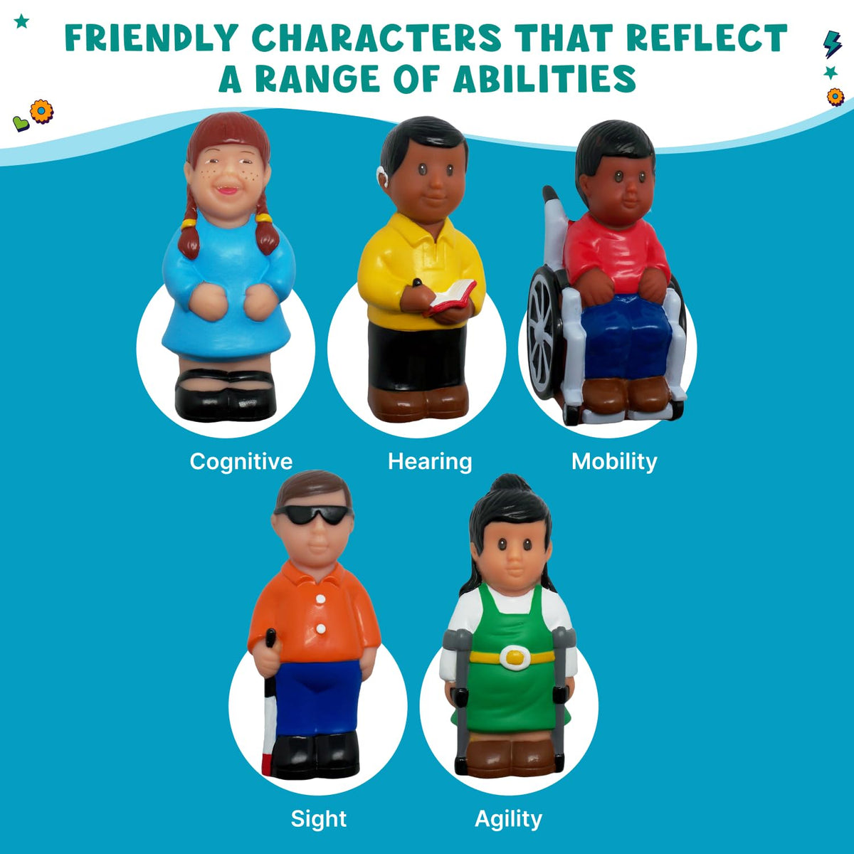 Get Ready Kids Friends detailed figures highlight diverse accessories for realism.